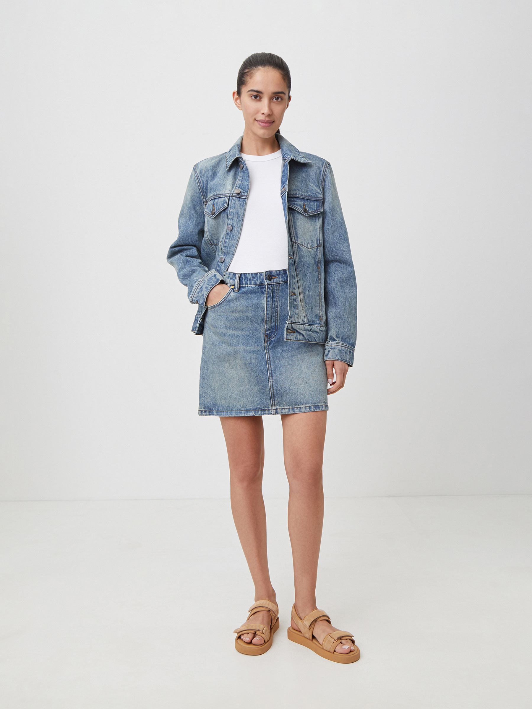 Юбка джинсовая мини 12 STOREEZ 12⠀storeez джинсовая юбка миди с декоративной планкой