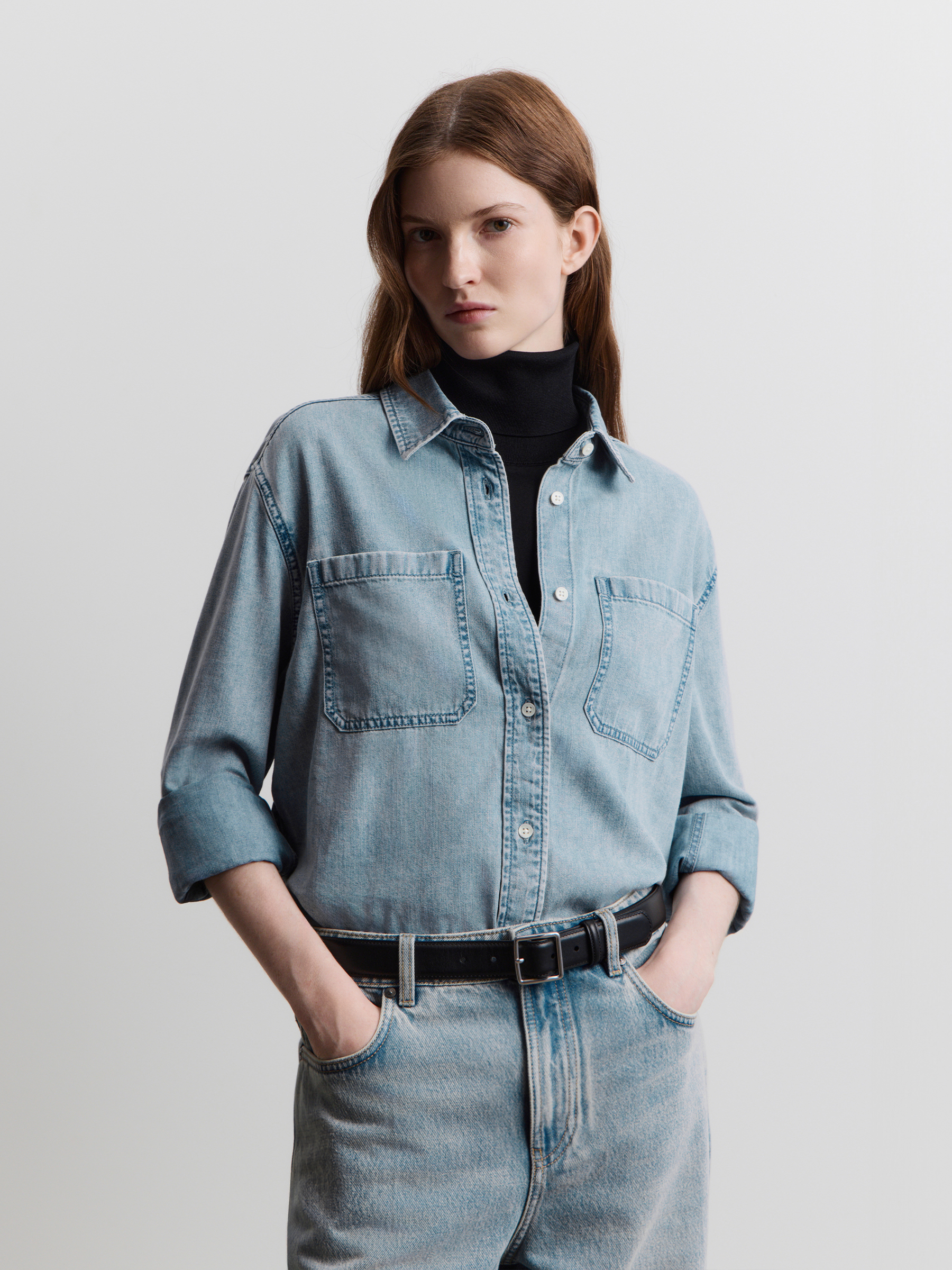 Рубашка из денима Light 12 STOREEZ 14000₽