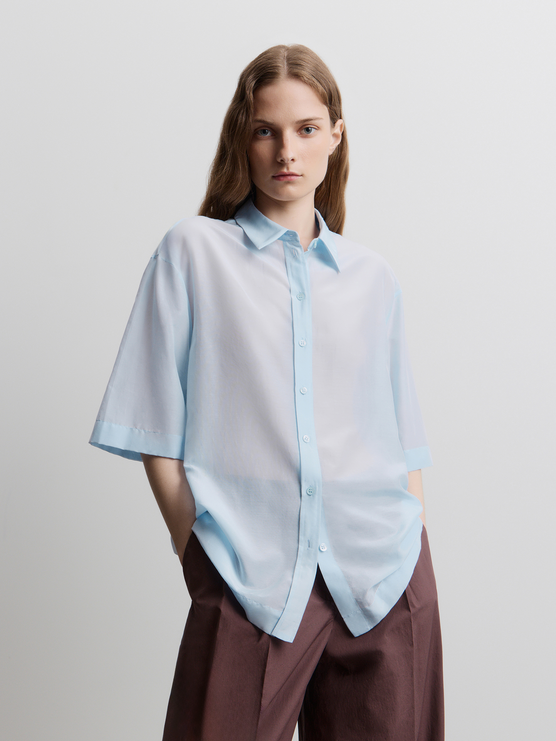 Рубашка из хлопка и шелка 12 STOREEZ 14000₽