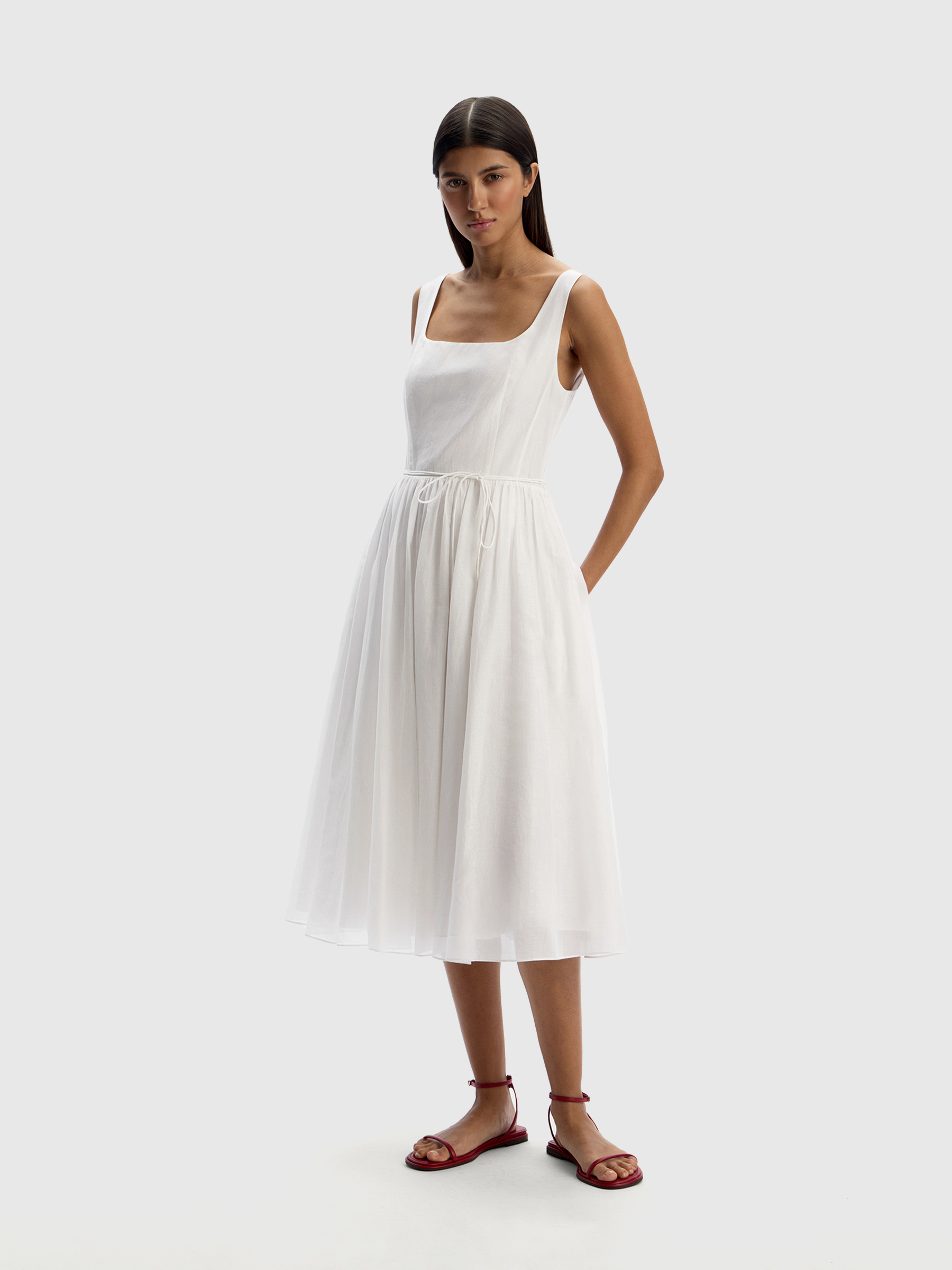 Платье из хлопка и шелка 12 STOREEZ 24000₽