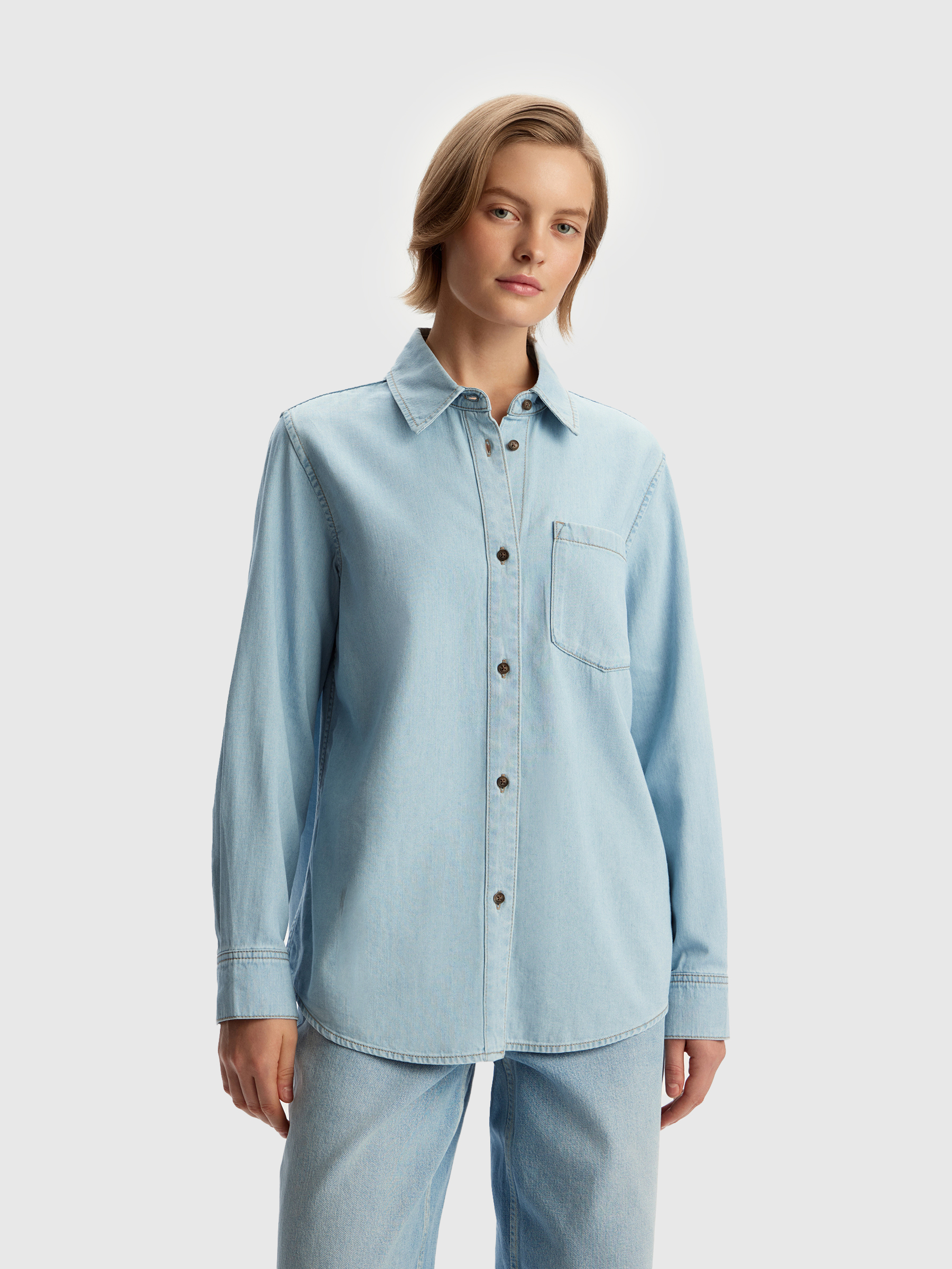 Рубашка из денима Light 12 STOREEZ 14000₽