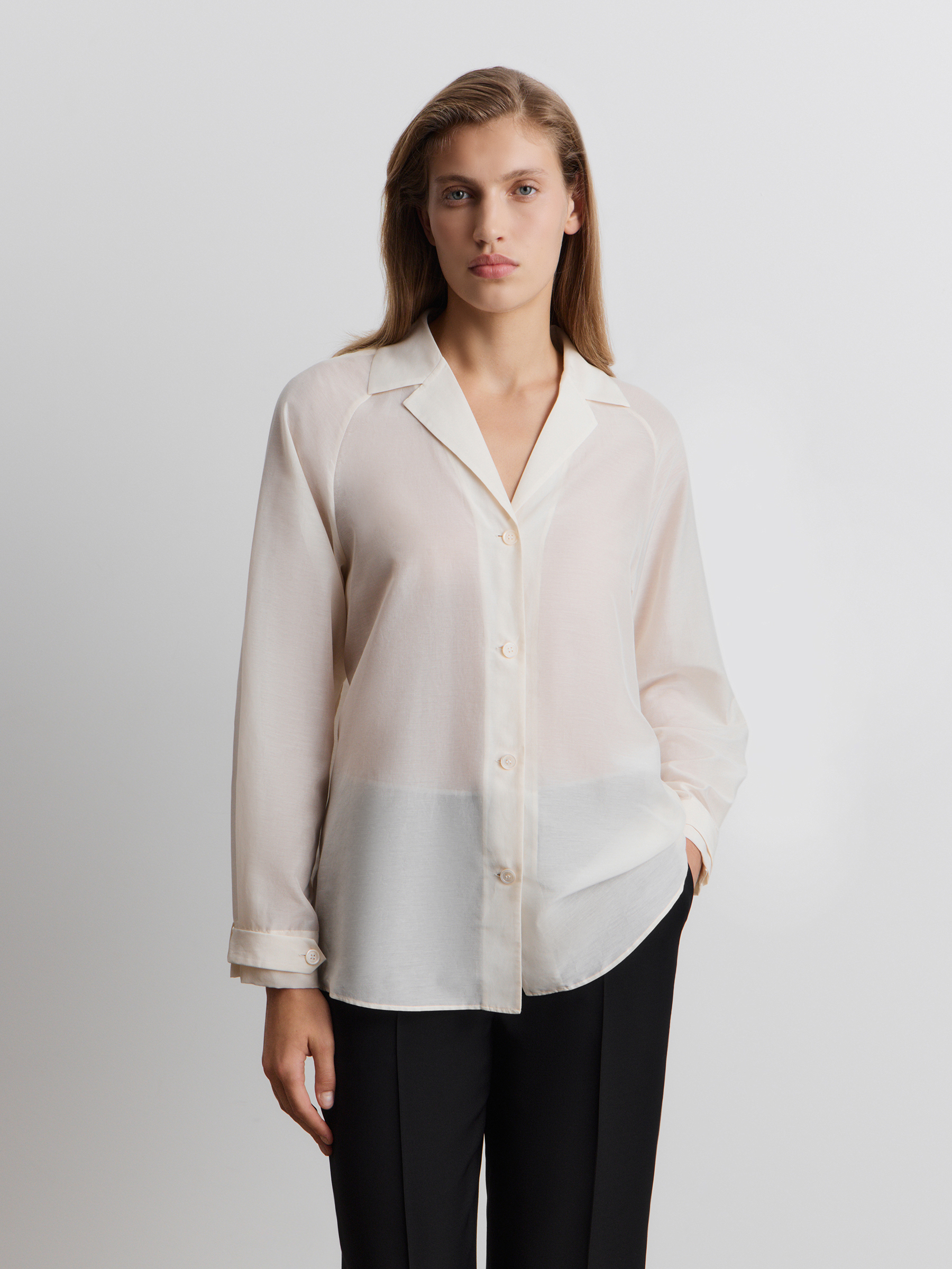 Блузка из хлопка и шелка 12 STOREEZ 16000₽