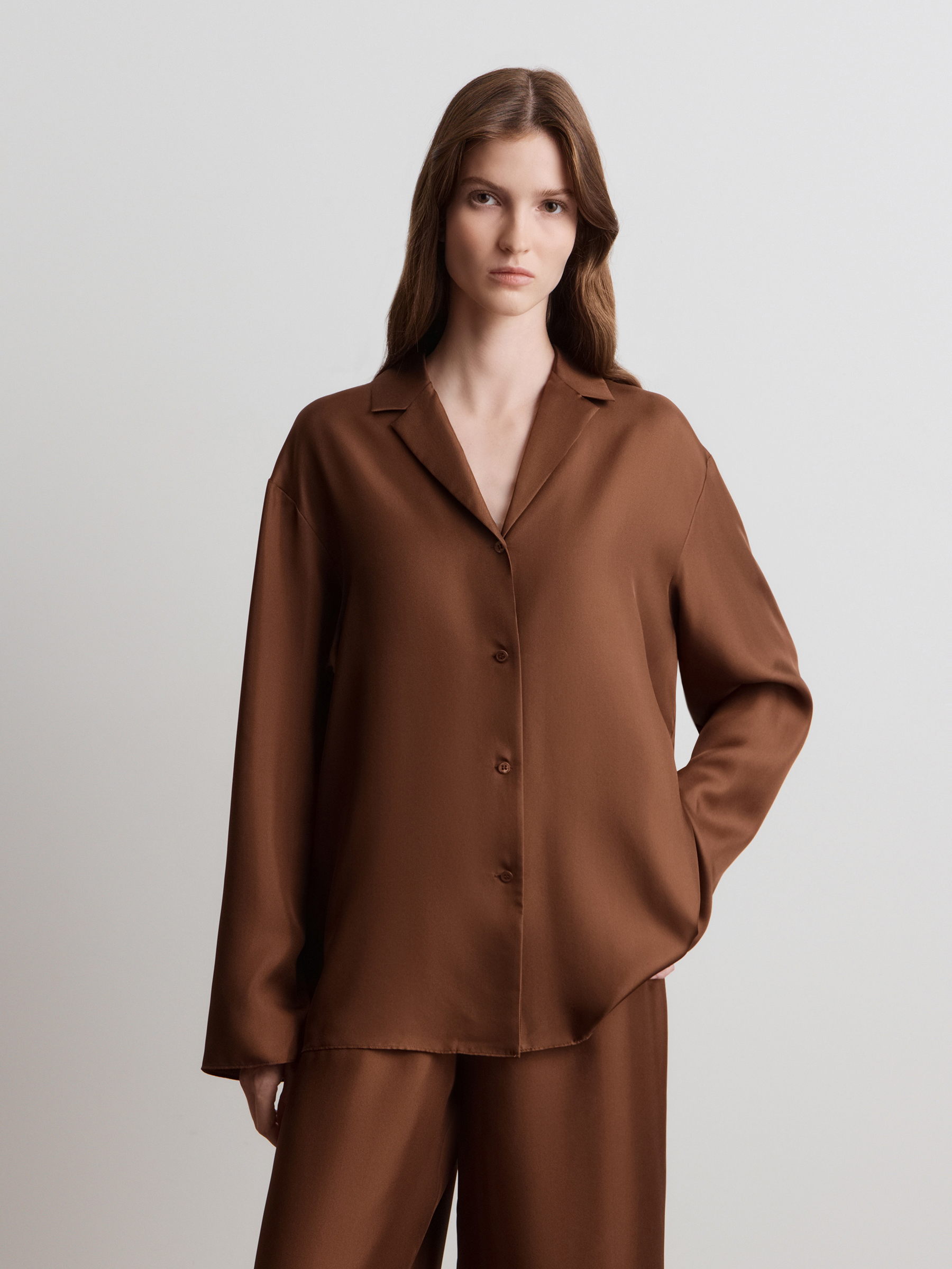 Рубашка из матового шелка 12 STOREEZ 26000₽